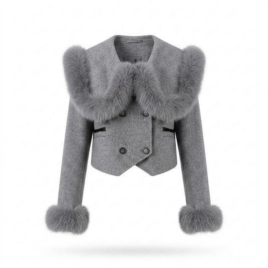 Mens Outlet House - Zaren | Cropped Fur-Trimmed Jacket Women