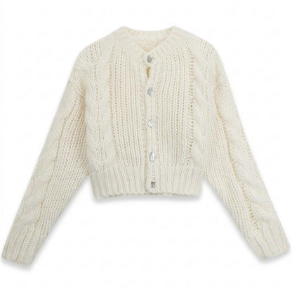 Mens Outlet House - Selom | Cable-Knit Cropped Knit Cardigan Women