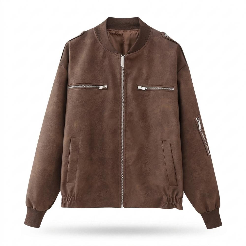 Mens Outlet House - Mupem | Suede-Effect Zippered Jacket Unisex