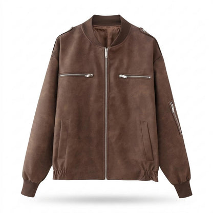 Mens Outlet House - Mupem | Suede-Effect Zippered Jacket Unisex