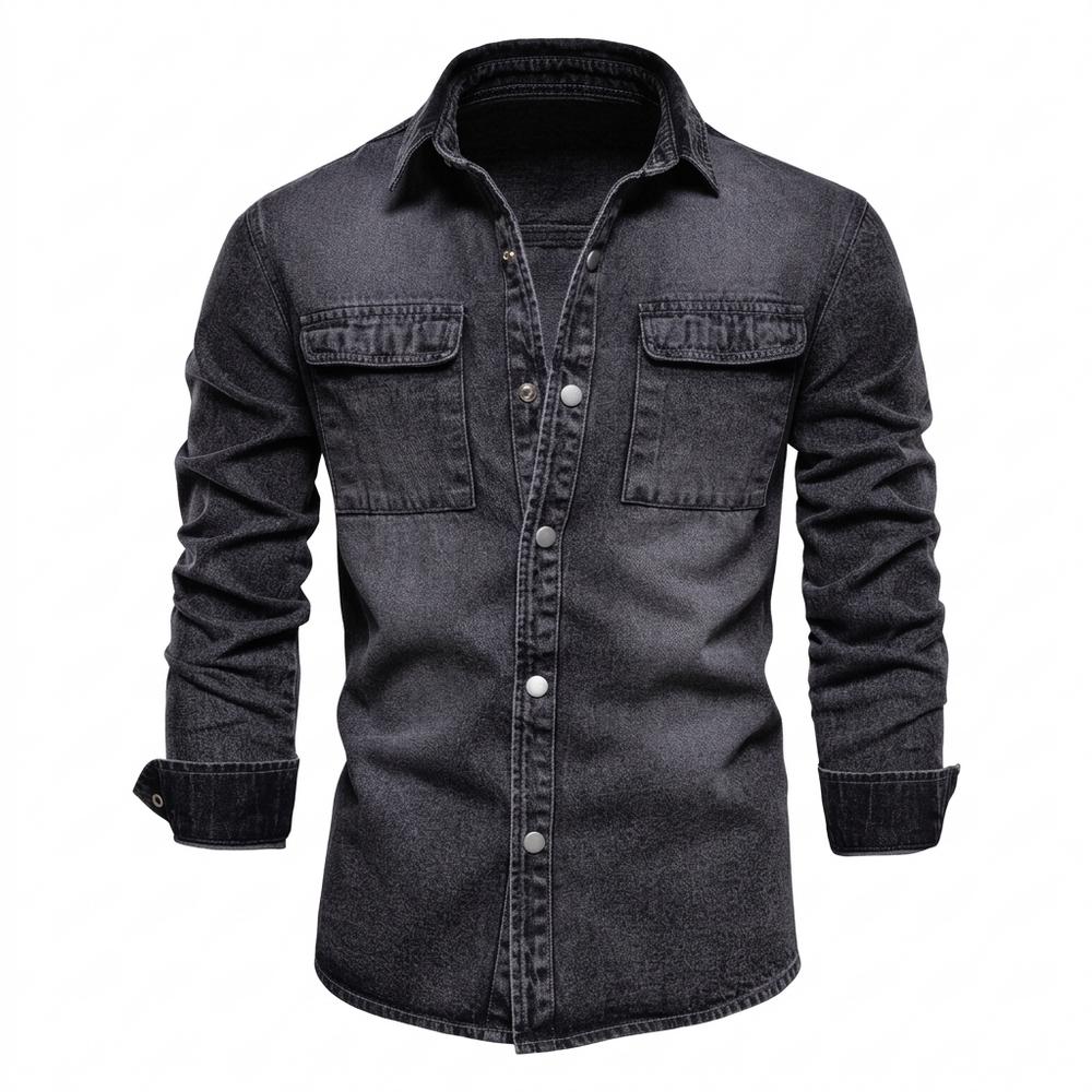 Mens Outlet House - Misol | Washed Slim-Fit Shirt Men