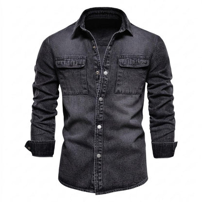 Mens Outlet House - Misol | Washed Slim-Fit Shirt Men