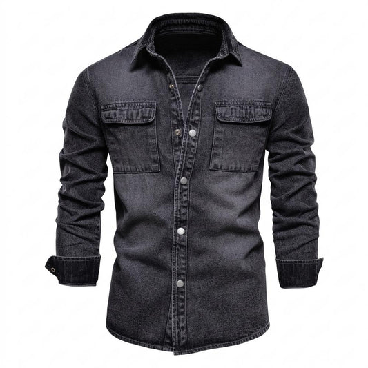 Mens Outlet House - Misol | Washed Slim-Fit Shirt Men