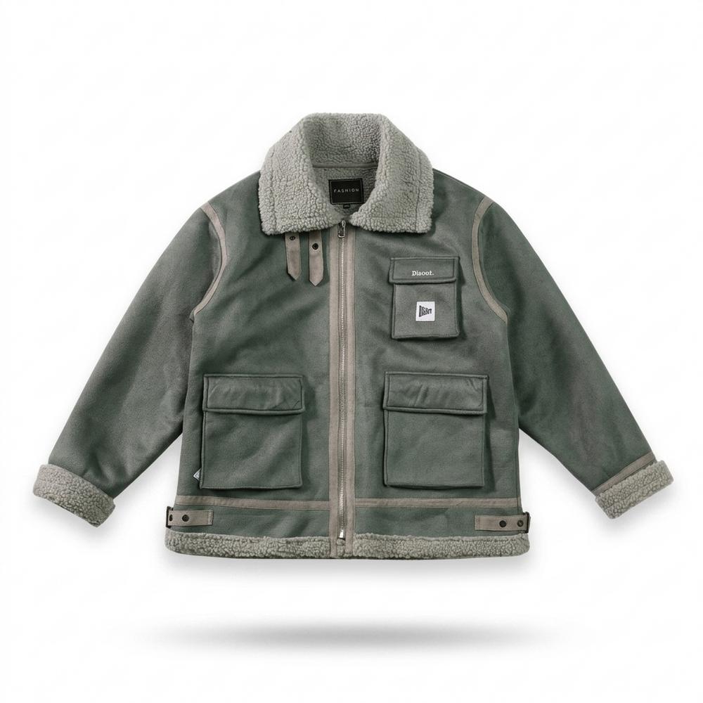 Mens Outlet House - Saran | Shearling-Lined Suede-Effect Jacket Unisex