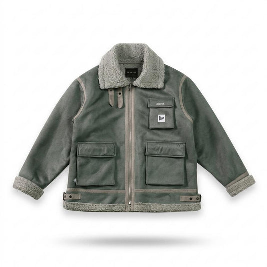 Mens Outlet House - Saran | Shearling-Lined Suede-Effect Jacket Unisex