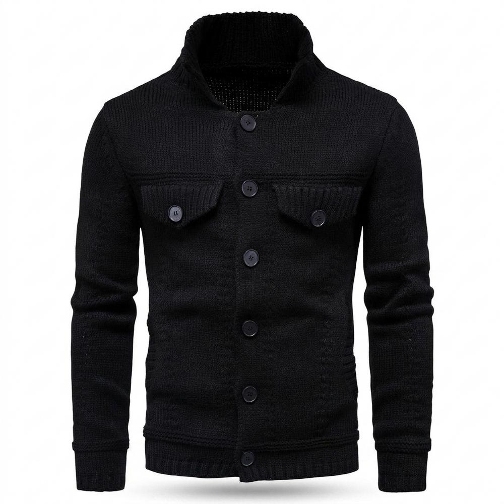 Mens Outlet House - Malin | Button-Up Stand-Collar Knit Cardigan Men