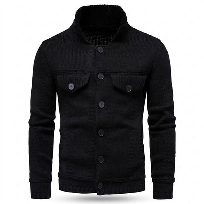 Mens Outlet House - Malin | Button-Up Stand-Collar Knit Cardigan Men