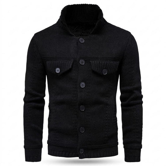 Mens Outlet House - Malin | Button-Up Stand-Collar Knit Cardigan Men