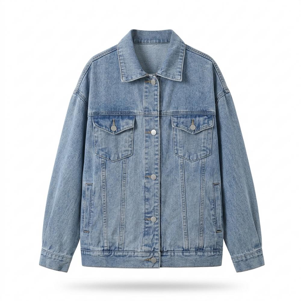 Mens Outlet House - Vulun | Oversized Button-Front Denim Jacket Women