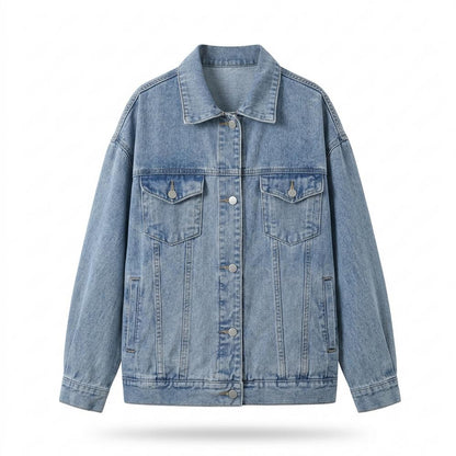 Mens Outlet House - Vulun | Oversized Button-Front Denim Jacket Women