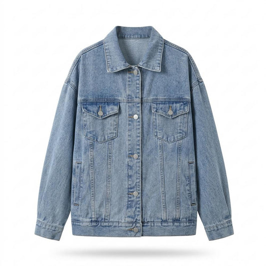 Mens Outlet House - Vulun | Oversized Button-Front Denim Jacket Women