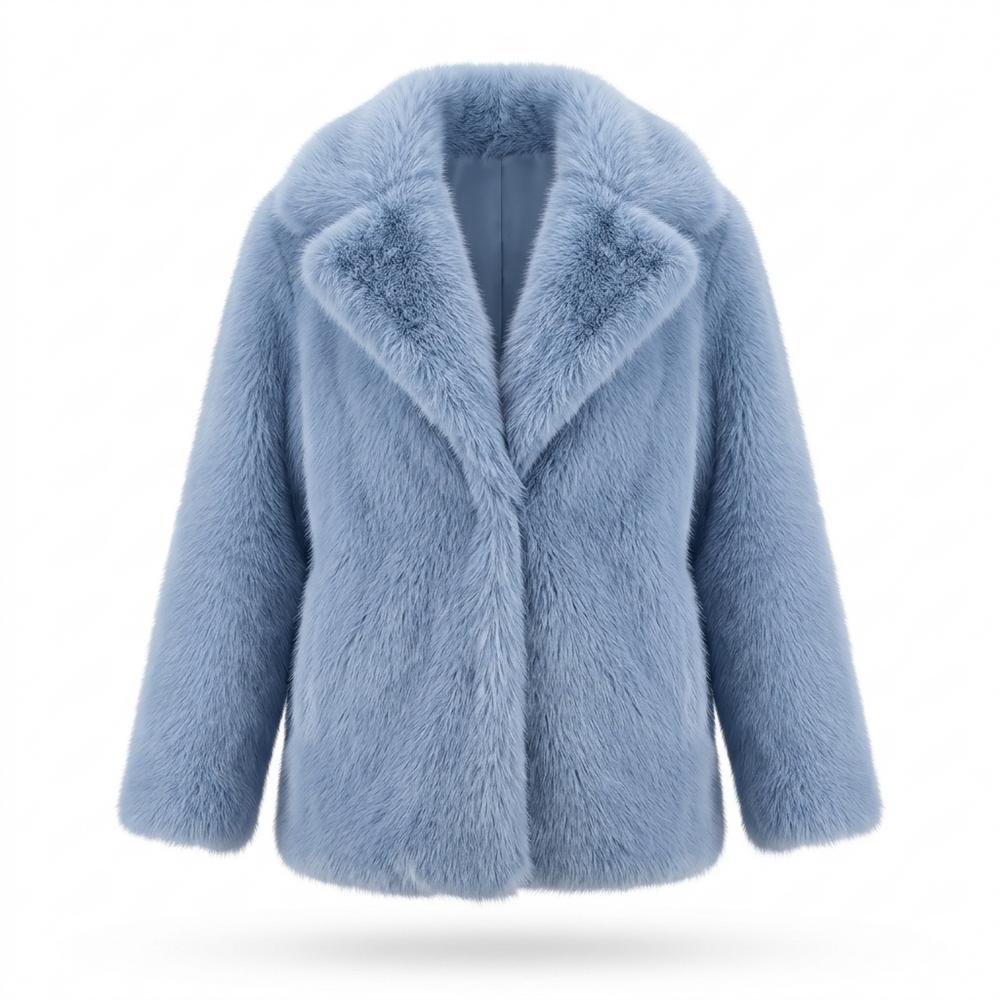 Mens Outlet House - Yoven | Faux Fur Notched Lapel Coat Women