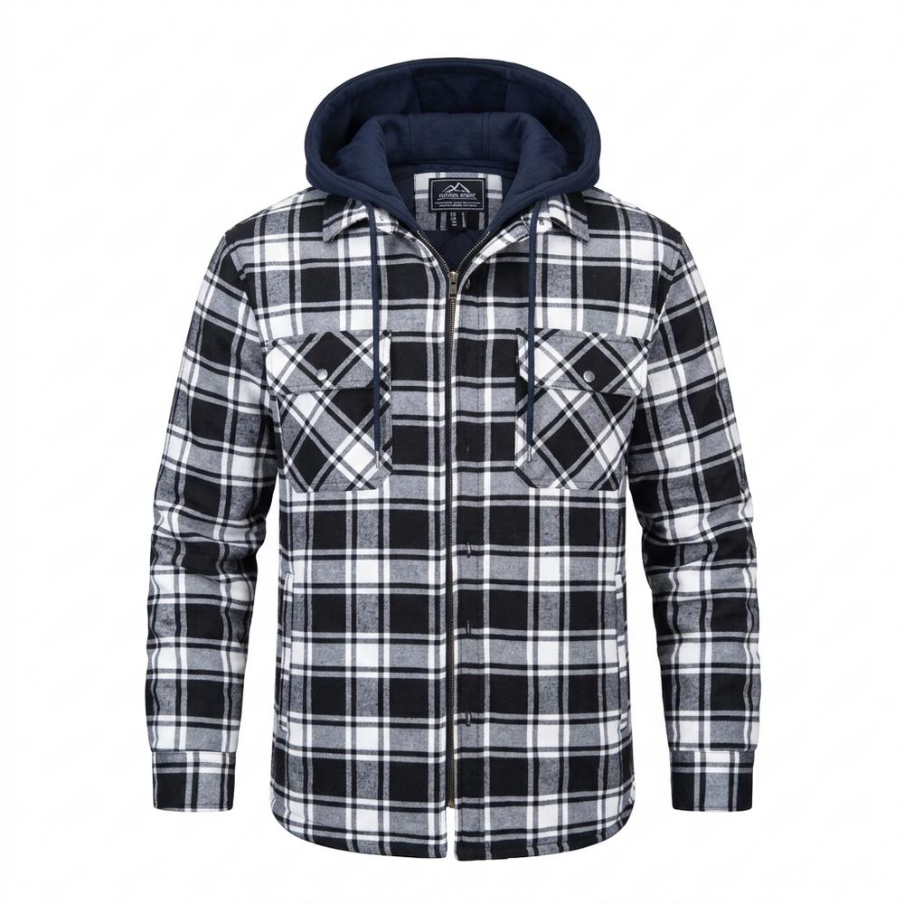 Mens Outlet House - Yuket | Hooded Plaid Jacket Men