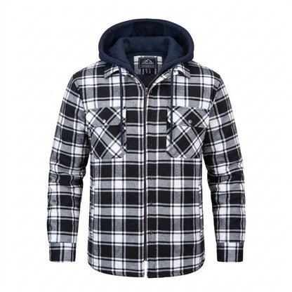 Mens Outlet House - Yuket | Hooded Plaid Jacket Men