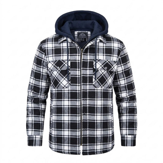 Mens Outlet House - Yuket | Hooded Plaid Jacket Men