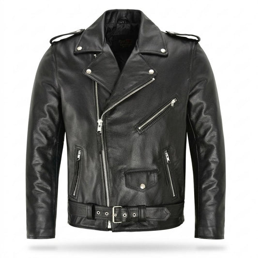 Mens Outlet House - Lyran | Asymmetrical Belted Leather Jacket Unisex