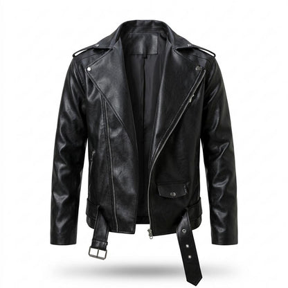 Mens Outlet House - Lasol | Asymmetrical Belted Leather Jacket Unisex