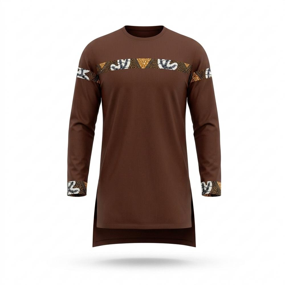 Mens Outlet House - Tilen | Long-Sleeved Pattern-Accented Tunic Men