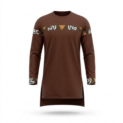 Mens Outlet House - Tilen | Long-Sleeved Pattern-Accented Tunic Men