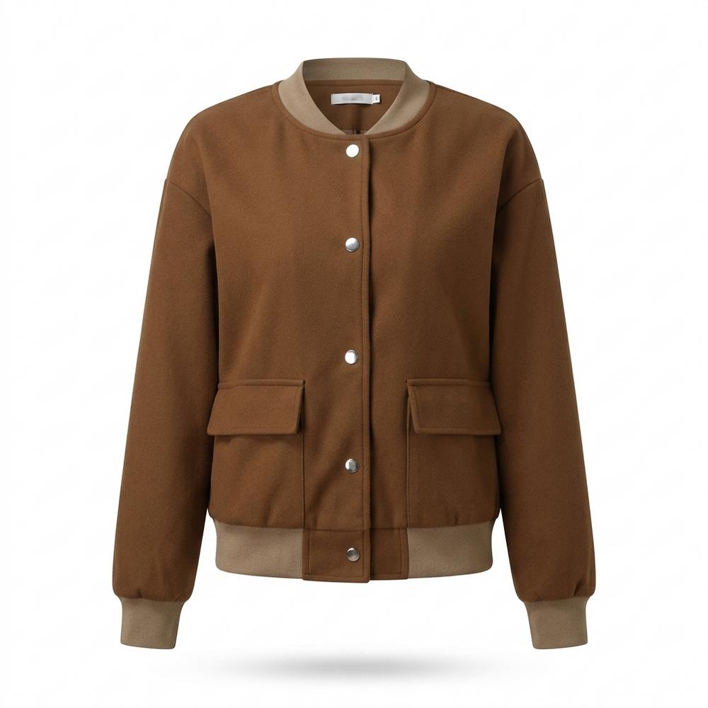 Mens Outlet House - Eodas | Snap-Button Contrast-Trim Jacket Women