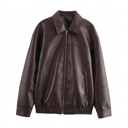 Mens Outlet House - Tirel | Faux Leather Zip-Up Jacket Unisex