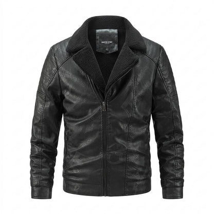 Mens Outlet House - Zedar | Lined Zip-Up Leather Jacket Men