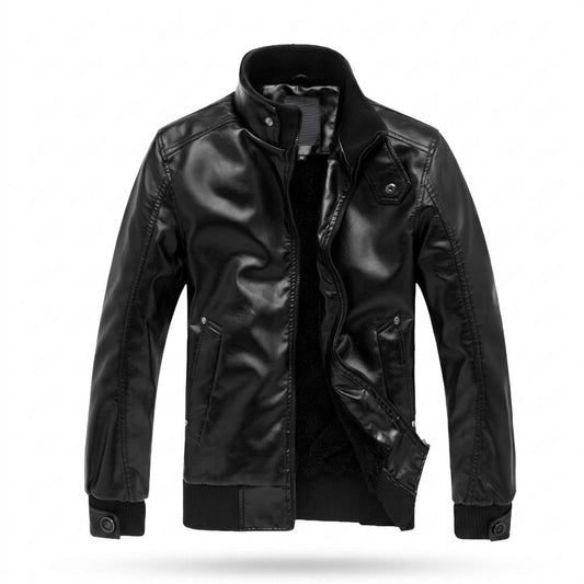 Mens Outlet House - Yorev | Lined Zip-Up Leather Jacket Men