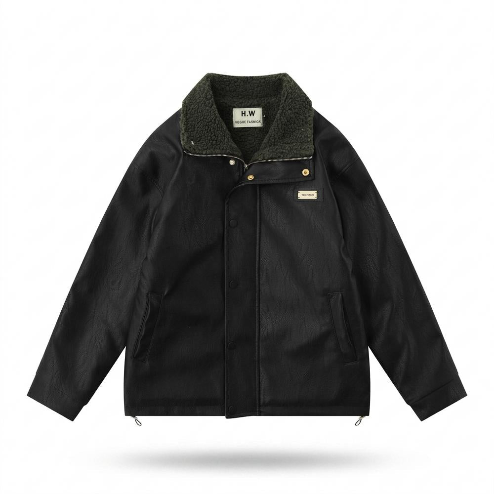 Mens Outlet House - Lomer | Sherpa-Lined Faux Leather Jacket Unisex