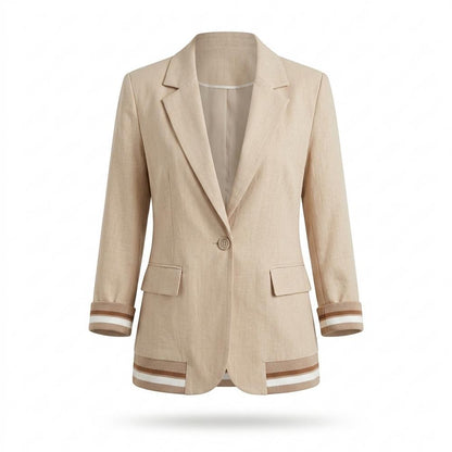 Mens Outlet House - Koras | Single-Breasted Striped-Trim Blazer Women