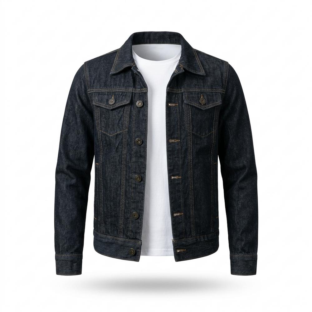 Mens Outlet House - Elnav | Button-Front Slim Fit Denim Jacket Unisex