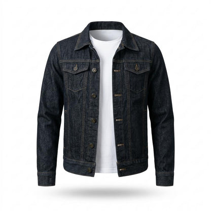 Mens Outlet House - Elnav | Button-Front Slim Fit Denim Jacket Unisex