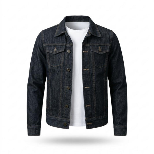 Mens Outlet House - Elnav | Button-Front Slim Fit Denim Jacket Unisex