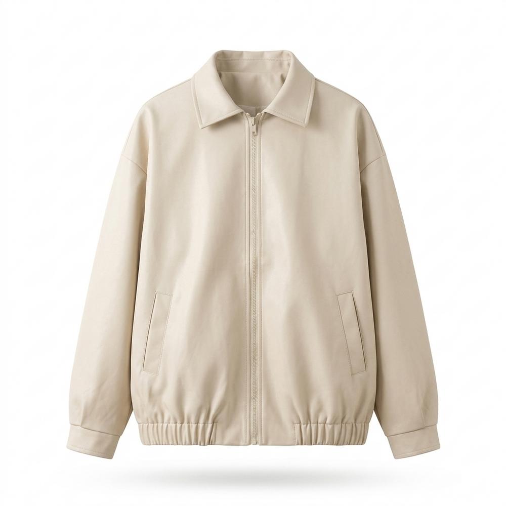 Mens Outlet House - Tiron | Zip-Up Relaxed-Fit Leather Jacket Men