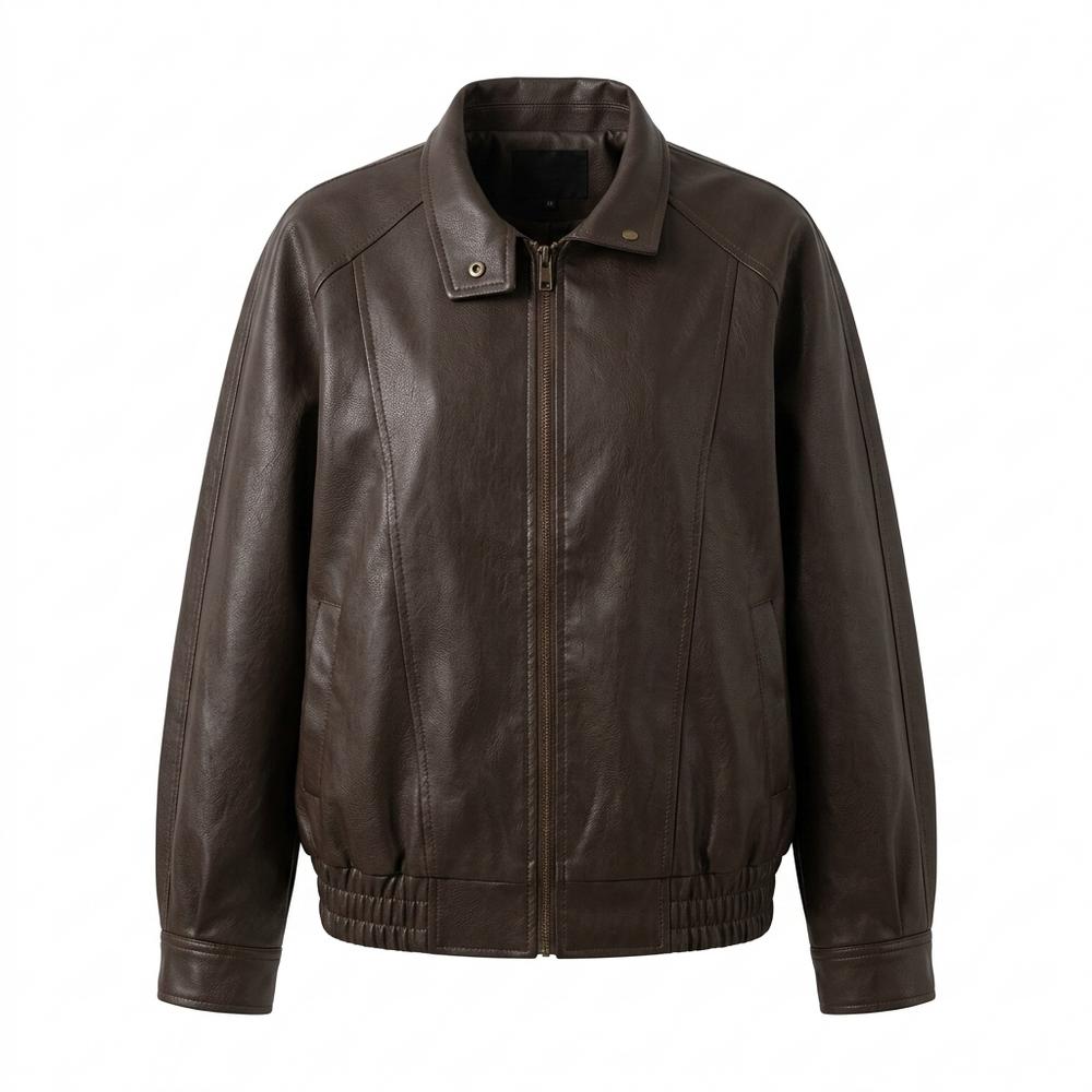 Mens Outlet House - Eefin | Zip-Up Collared Leather Jacket Women