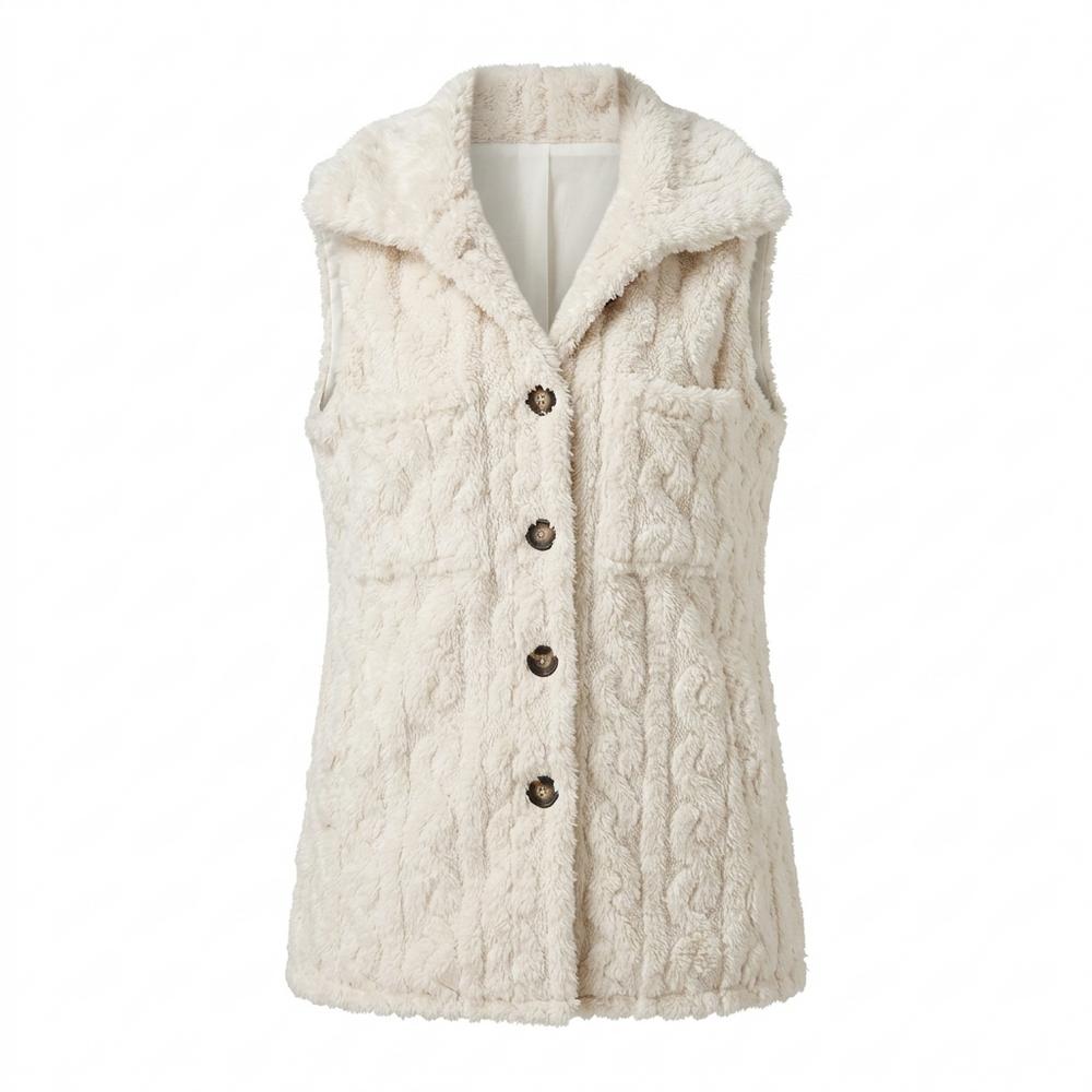Mens Outlet House - Levar | Cable-Knit Button-Front Vest Women