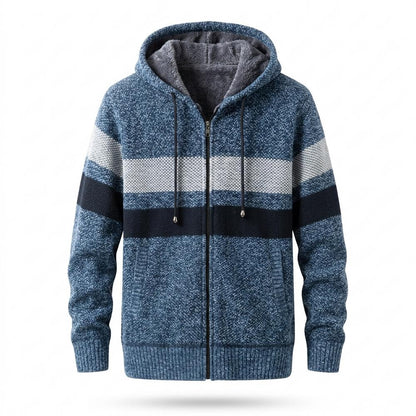 Mens Outlet House - Yoron | Fleece-Lined Striped Hoodie Men
