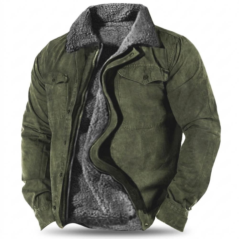 Mens Outlet House - Lelin | Sherpa-Lined Suede-Effect Jacket Men