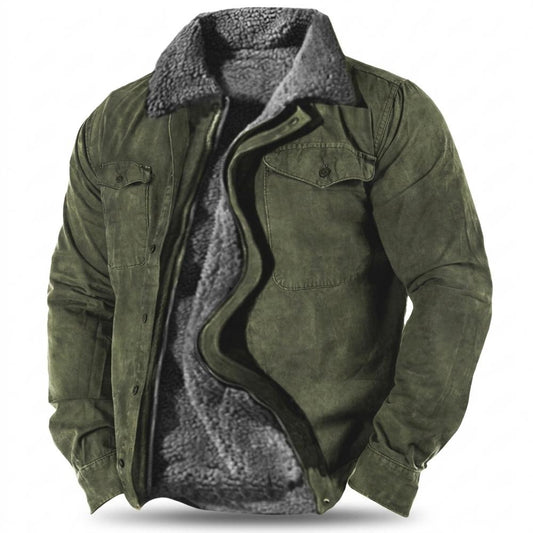 Mens Outlet House - Lelin | Sherpa-Lined Suede-Effect Jacket Men