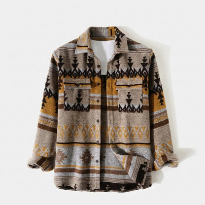 Mens Outlet House - Kelan | Geometric-Print Button-Front Shirt Men