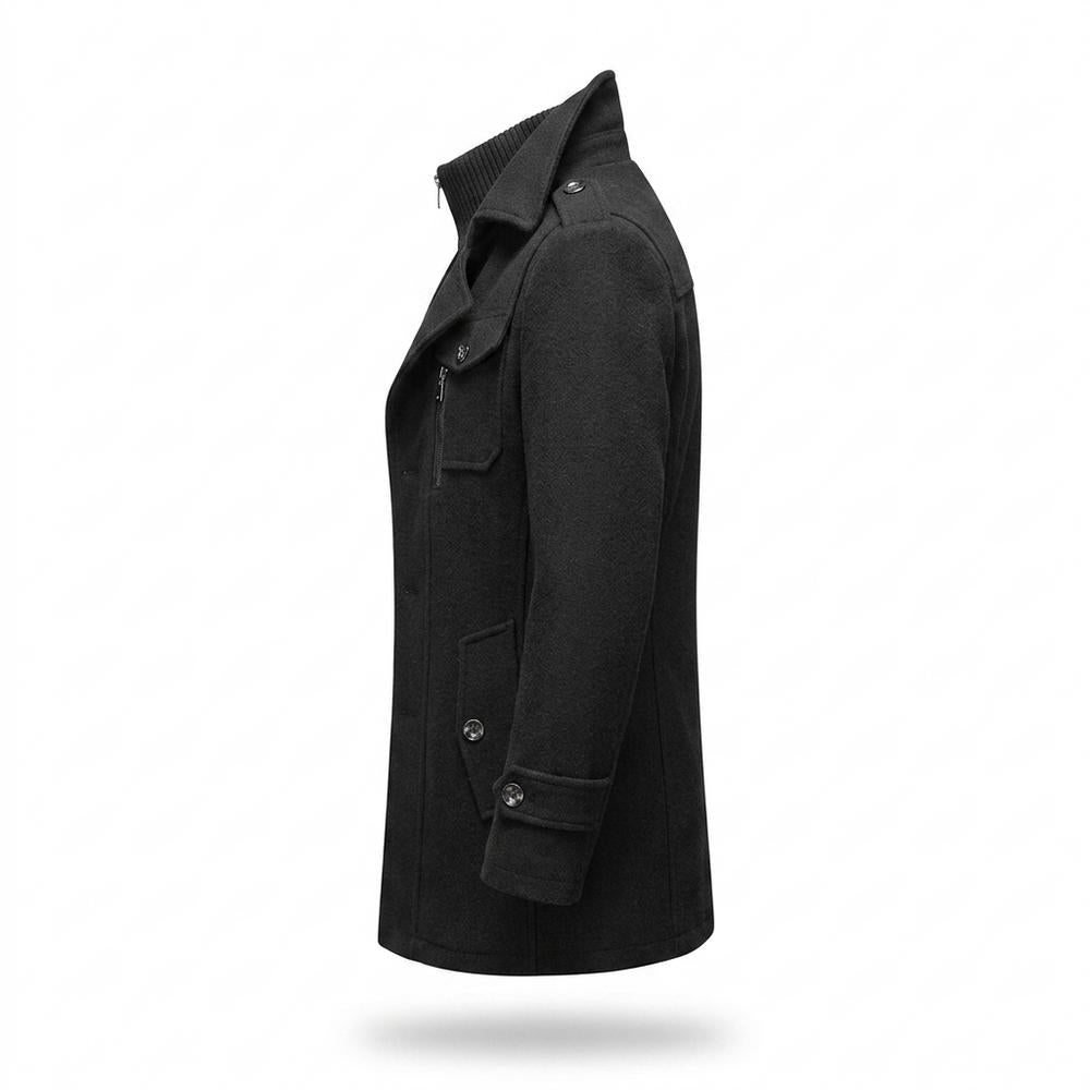 Mens Outlet House - Lutar | Wool-Blend Double-Collar Coat Men