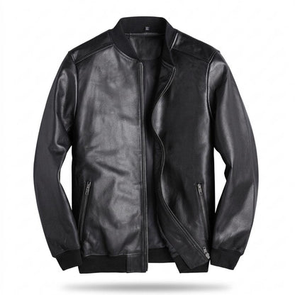 Mens Outlet House - Tifuk | Zip-Up Slim-Fit Leather Jacket Men