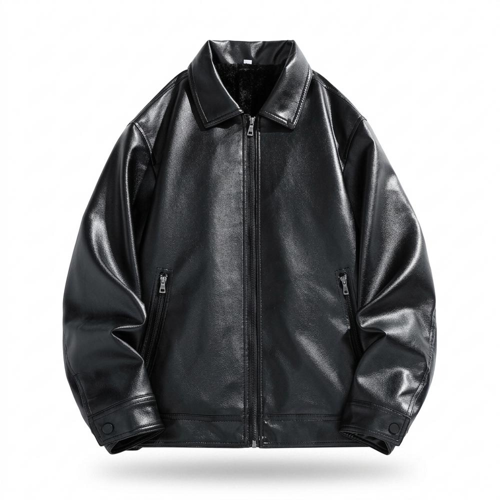 Mens Outlet House - Maror | Lined Straight-Cut Leather Jacket Men