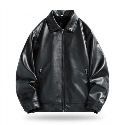 Mens Outlet House - Maror | Lined Straight-Cut Leather Jacket Men