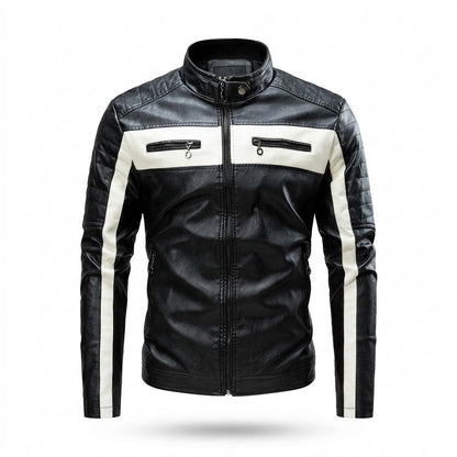 Mens Outlet House - Seram | Quilted Two-Tone Leather Jacket Men