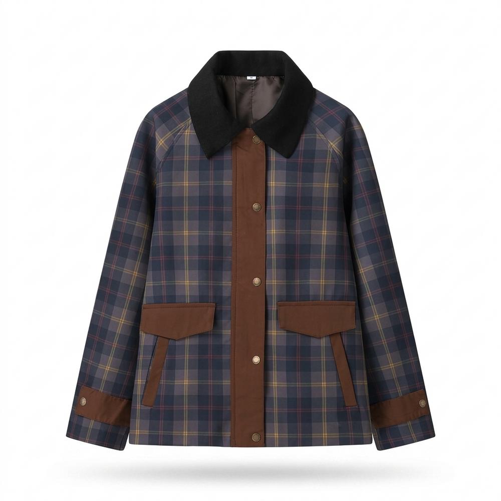Mens Outlet House - Vivar | Plaid Contrast-Trim Jacket Unisex