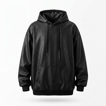 Mens Outlet House - Elmor | Faux Leather Oversized Hoodie Unisex
