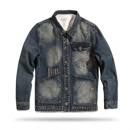 Mens Outlet House - Nevin | Washed Lined Denim Jacket Men