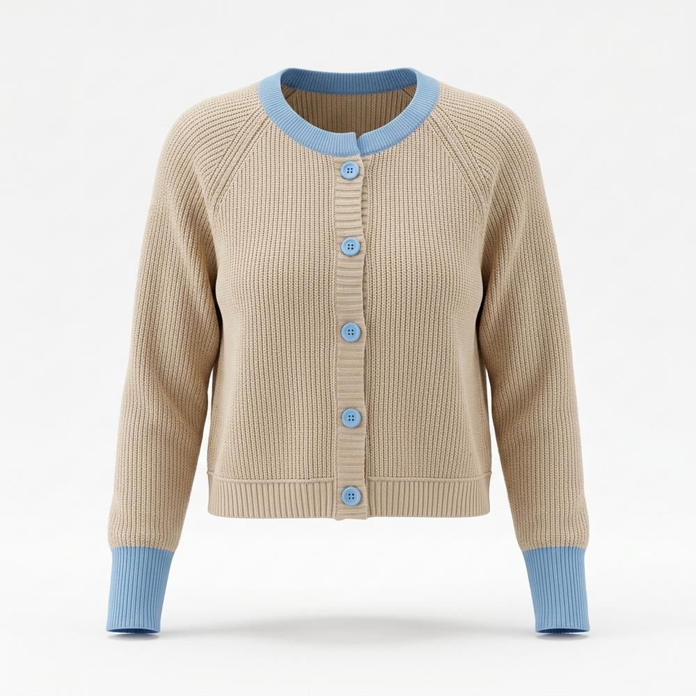 Mens Outlet House - Elsol | Rib-Knit Contrast-Trim Knit Cardigan Women