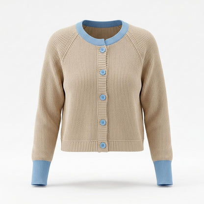 Mens Outlet House - Elsol | Rib-Knit Contrast-Trim Knit Cardigan Women