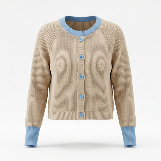 Mens Outlet House - Elsol | Rib-Knit Contrast-Trim Knit Cardigan Women